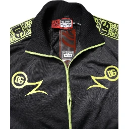Black Logo Turtleneck Zip Bomber Jacket