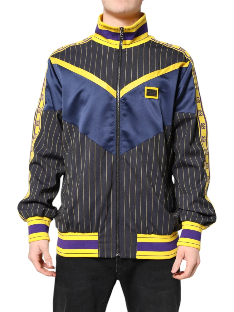 Black Striped Logo Full Zip Bomber Jacket alternative