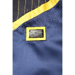 Black Striped Logo Full Zip Bomber Jacket