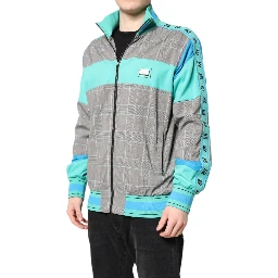Multicolor Plaid Full Zip Windbreaker Jacket