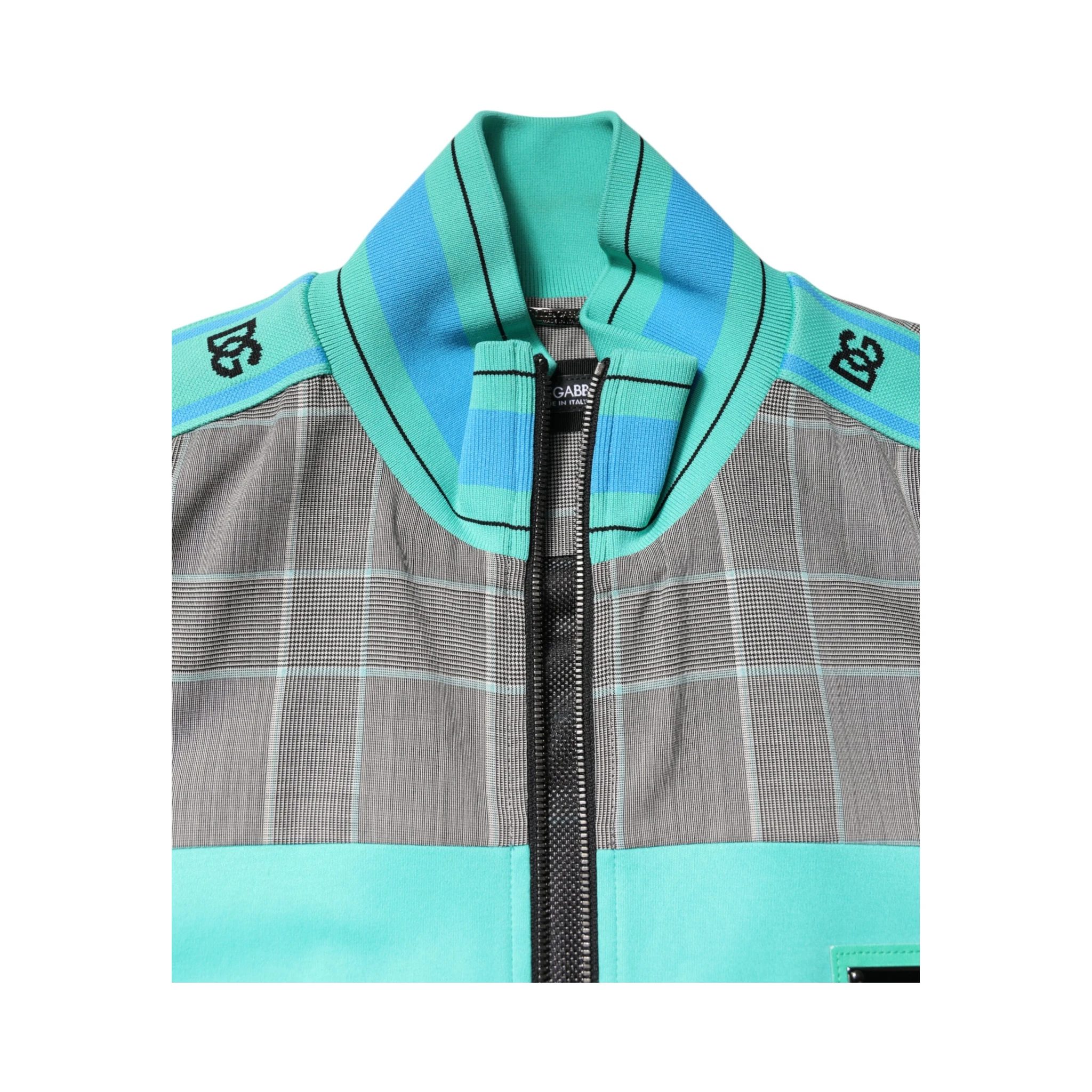 Multicolor Plaid Full Zip Windbreaker Jacket
