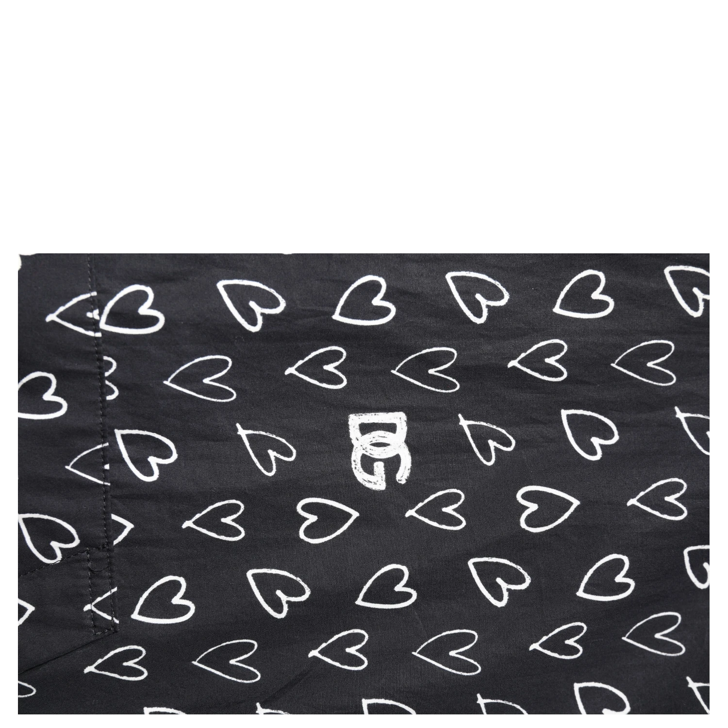 Black Heart Print Hooded Windbreaker Jacket