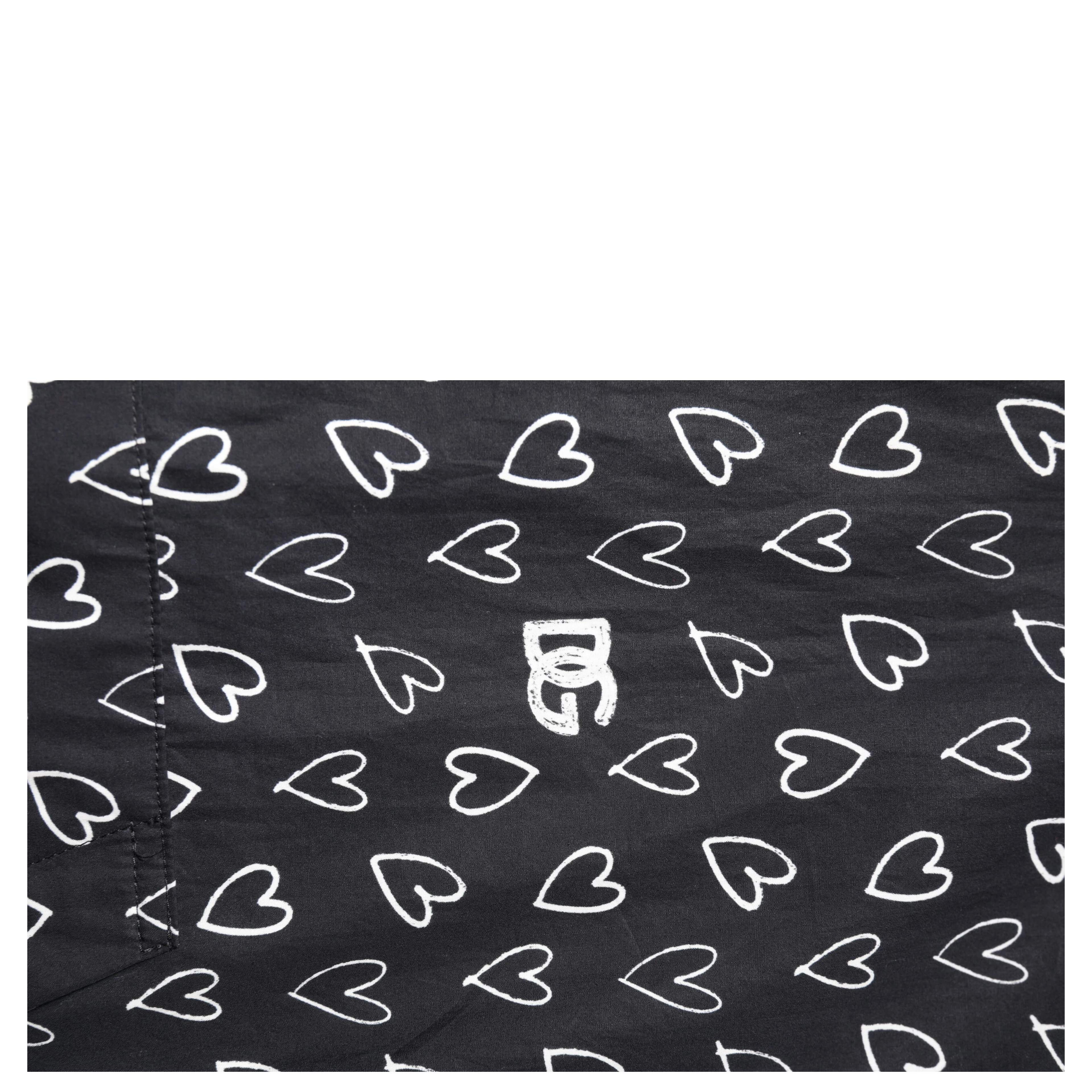 Black Heart Print Hooded Windbreaker Jacket