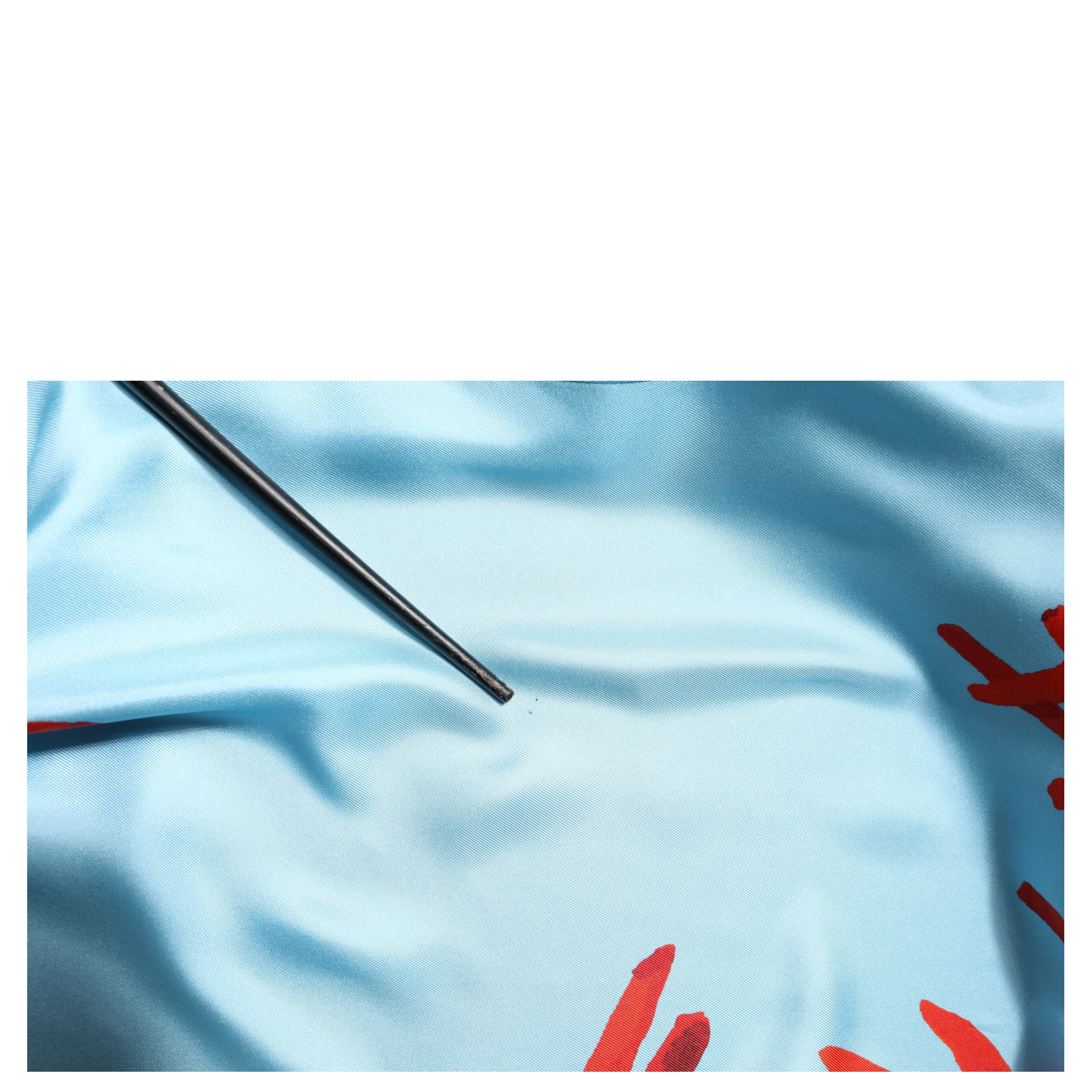 Blue Red Coral Print Wrap Robe Coat Jacket