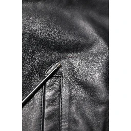 Black Lambskin Leather Full Zip Biker Jacket