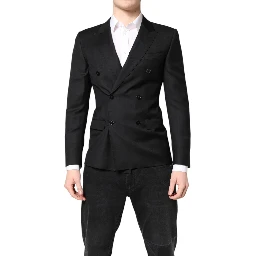 Black MARTINI Double Breasted Coat Blazer