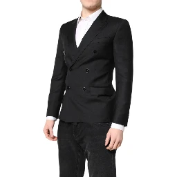 Black MARTINI Double Breasted Coat Blazer