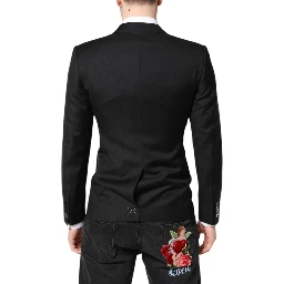 Black MARTINI Double Breasted Coat Blazer