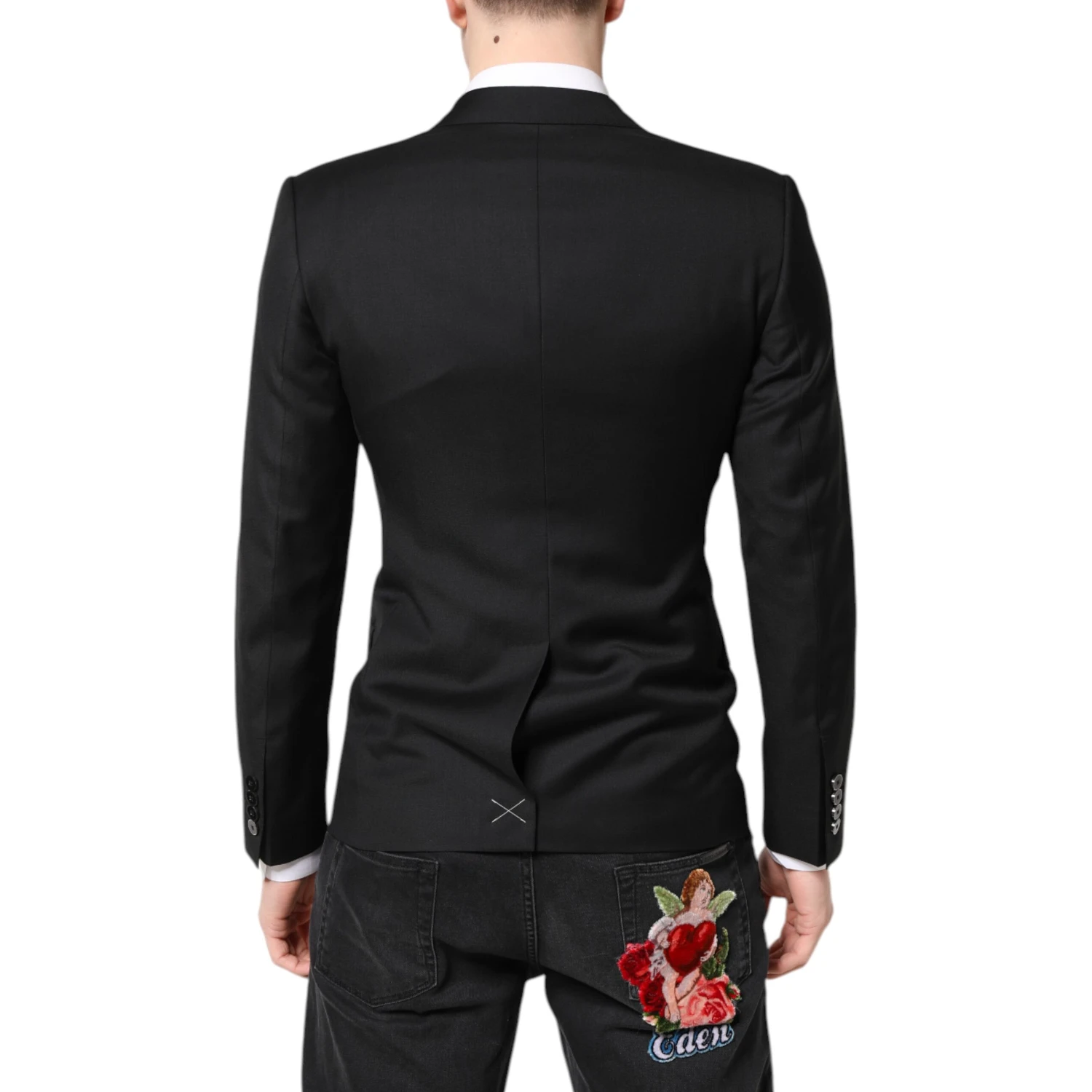 Black MARTINI Double Breasted Coat Blazer