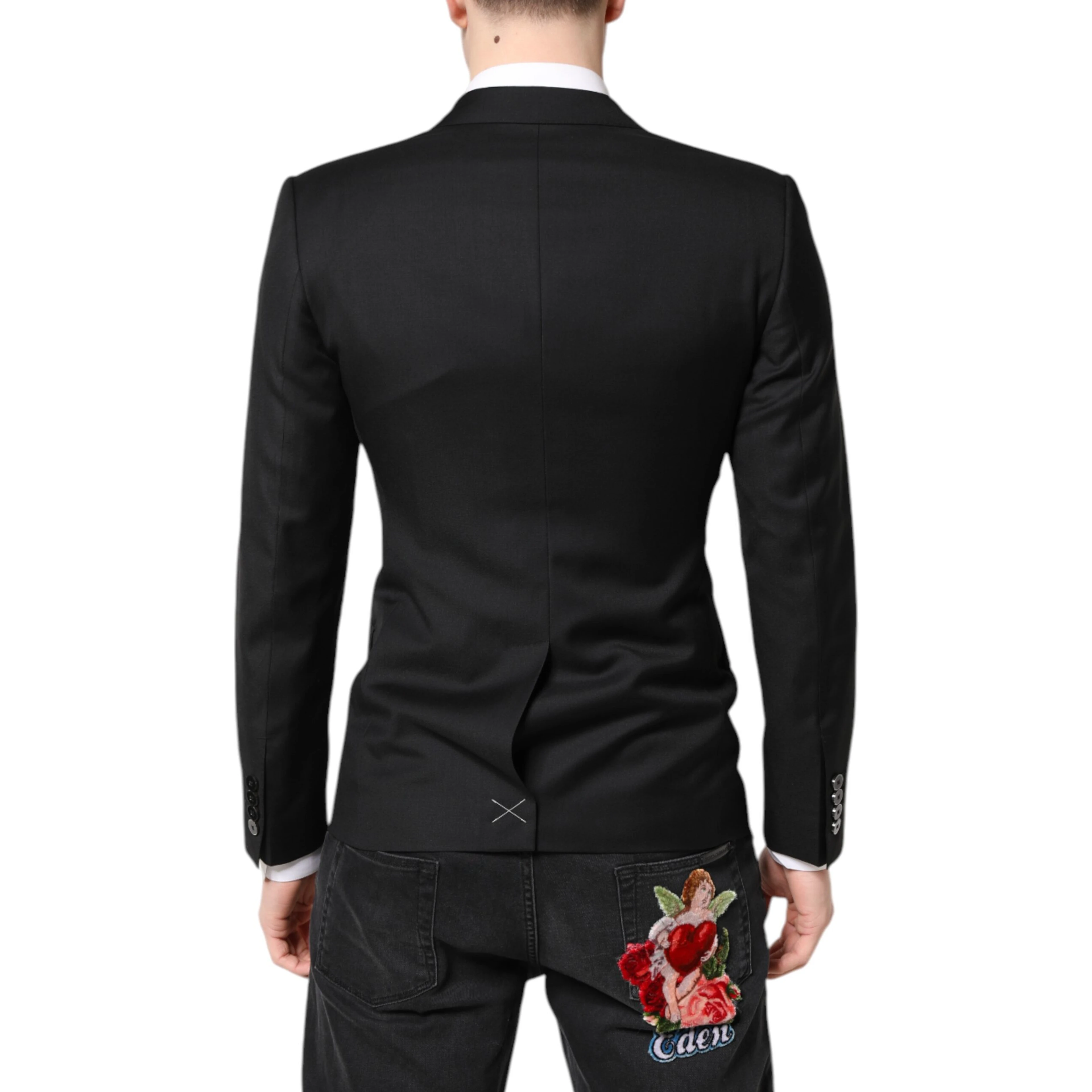 Black MARTINI Double Breasted Coat Blazer