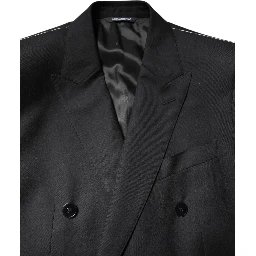Black MARTINI Double Breasted Coat Blazer