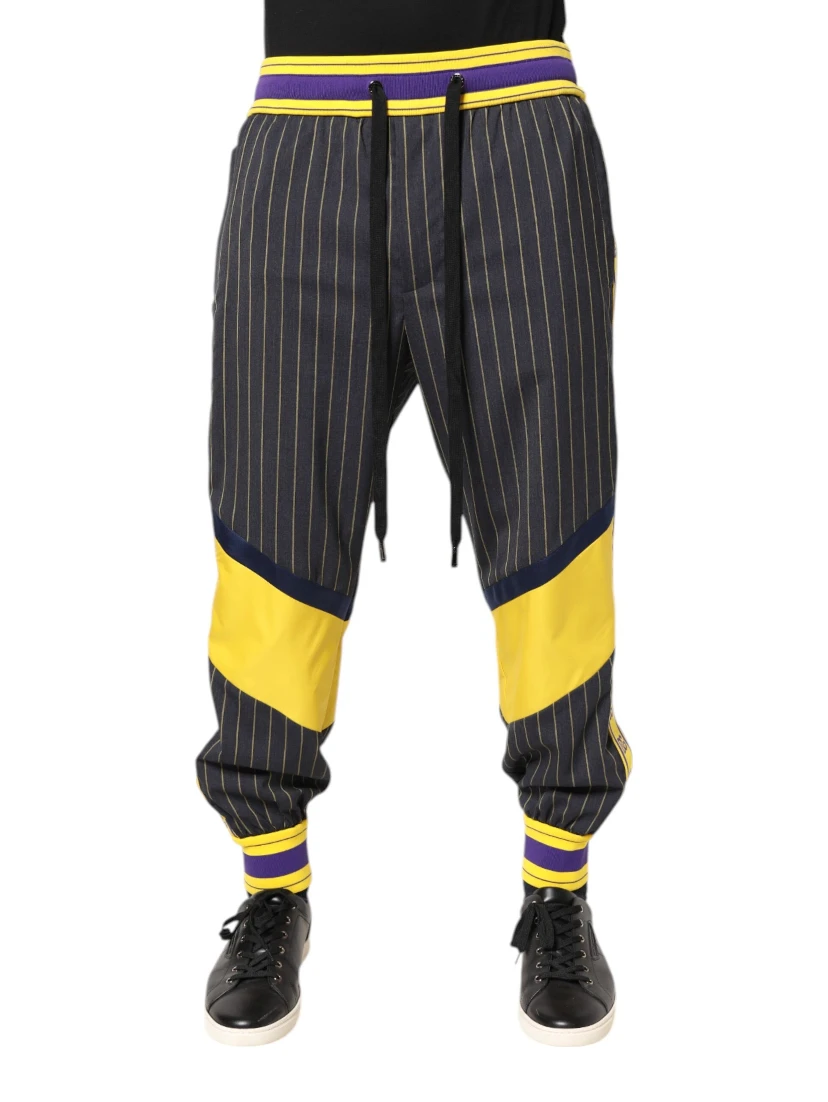 Multicolor Cotton Men Jogger Pants