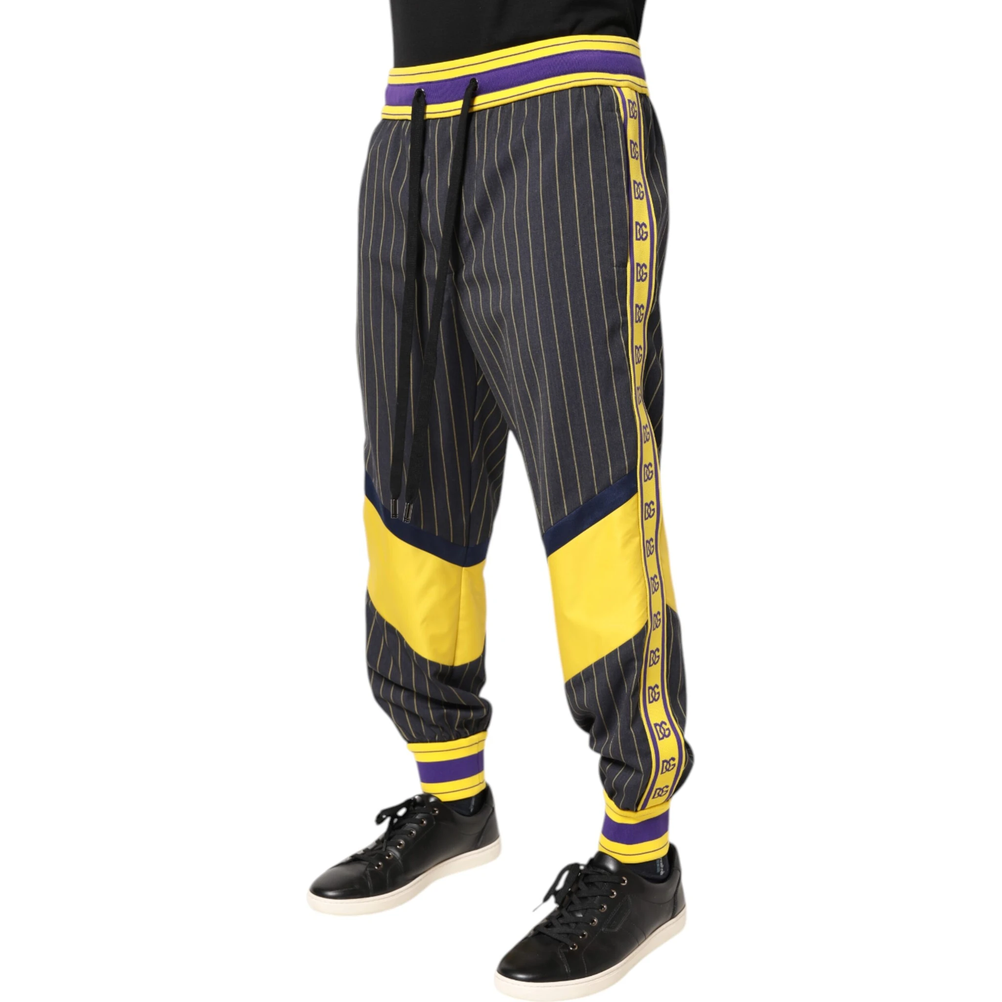 Multicolor Cotton Men Jogger Pants