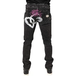 Gray Washed Cotton Skinny Denim Jeans