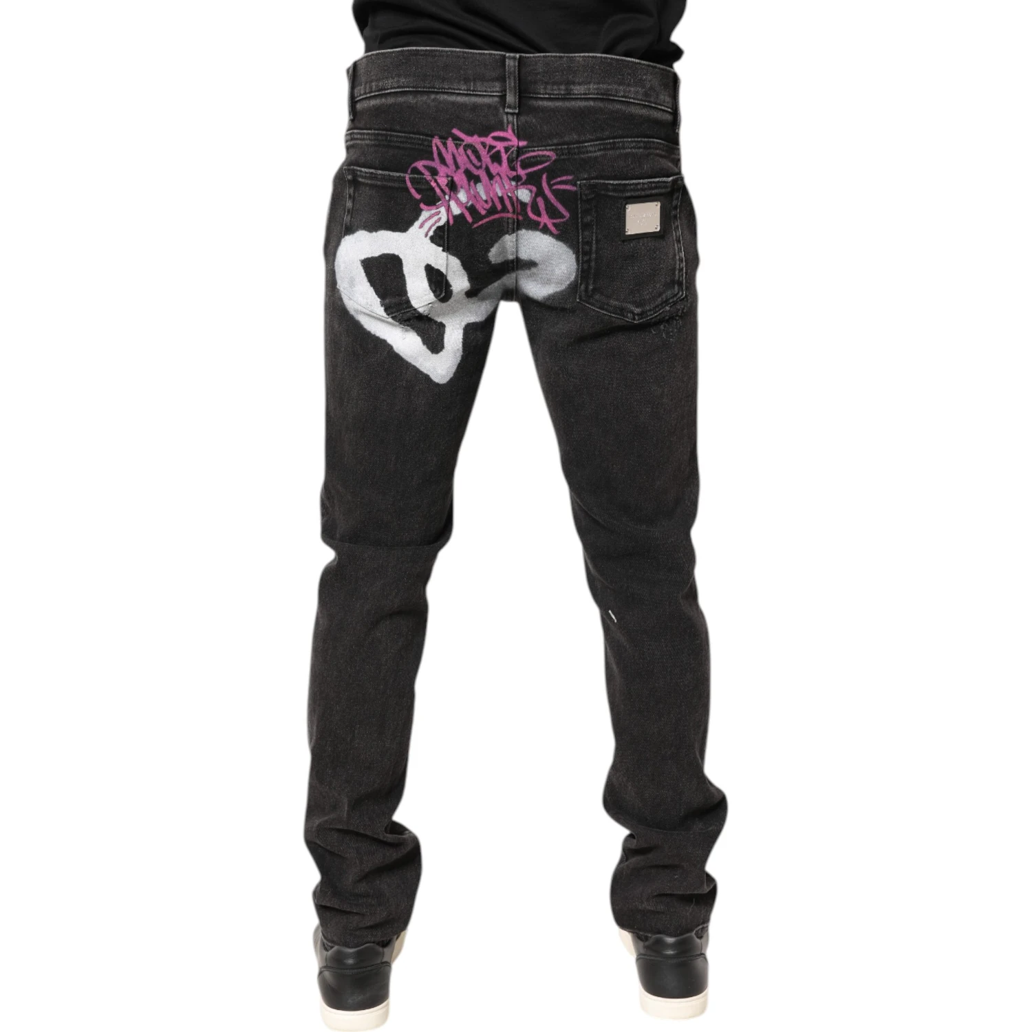 Gray Washed Cotton Skinny Denim Jeans
