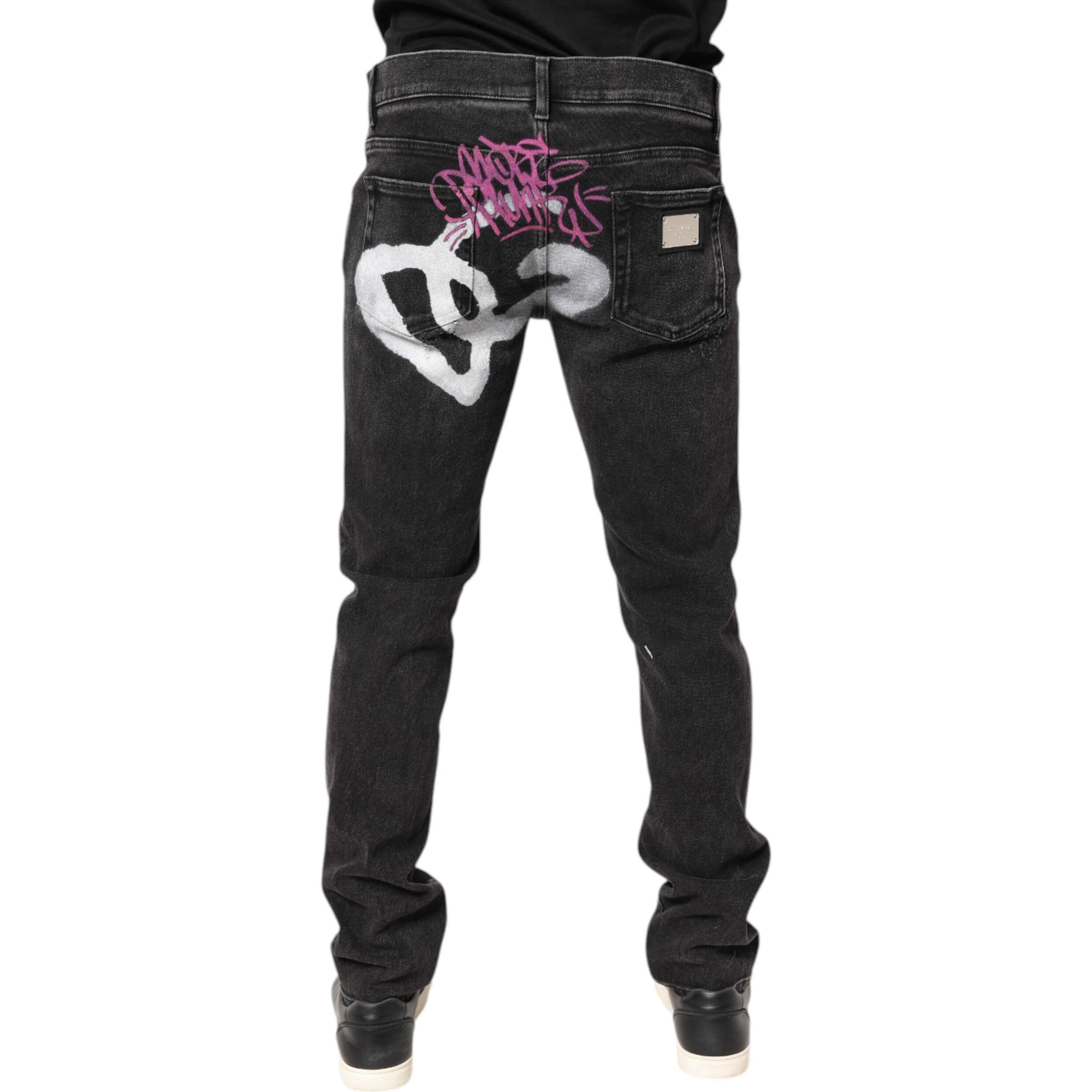 Gray Washed Cotton Skinny Denim Jeans