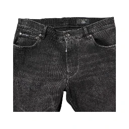 Gray Washed Cotton Skinny Denim Jeans