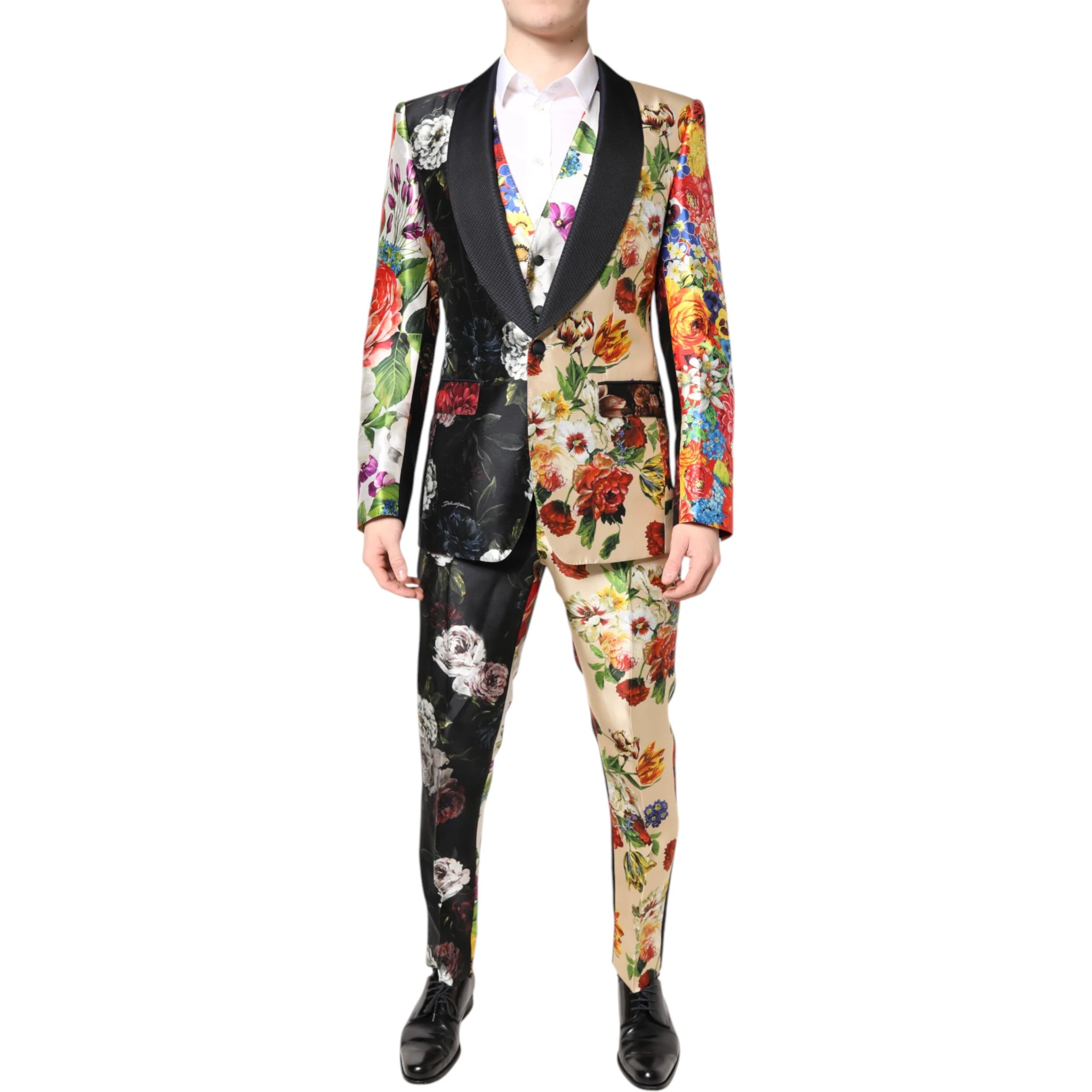 Multicolor Floral SICILIA Silk 3 Piece Suit