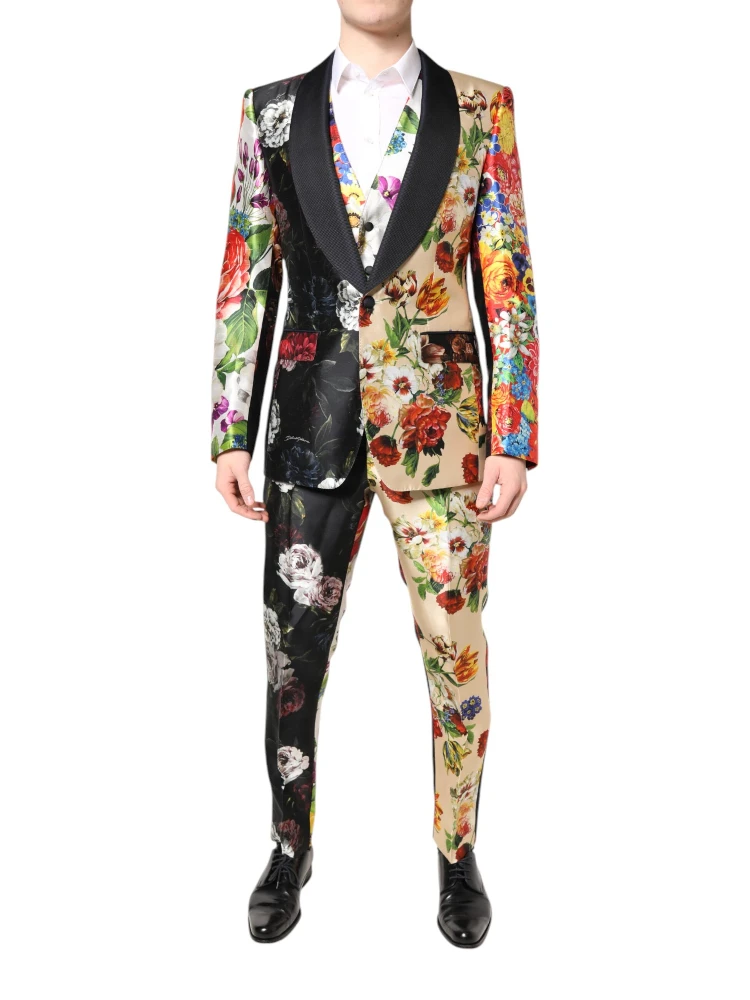 Multicolor Floral SICILIA Silk 3 Piece Suit alternative