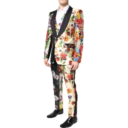 Multicolor Floral SICILIA Silk 3 Piece Suit