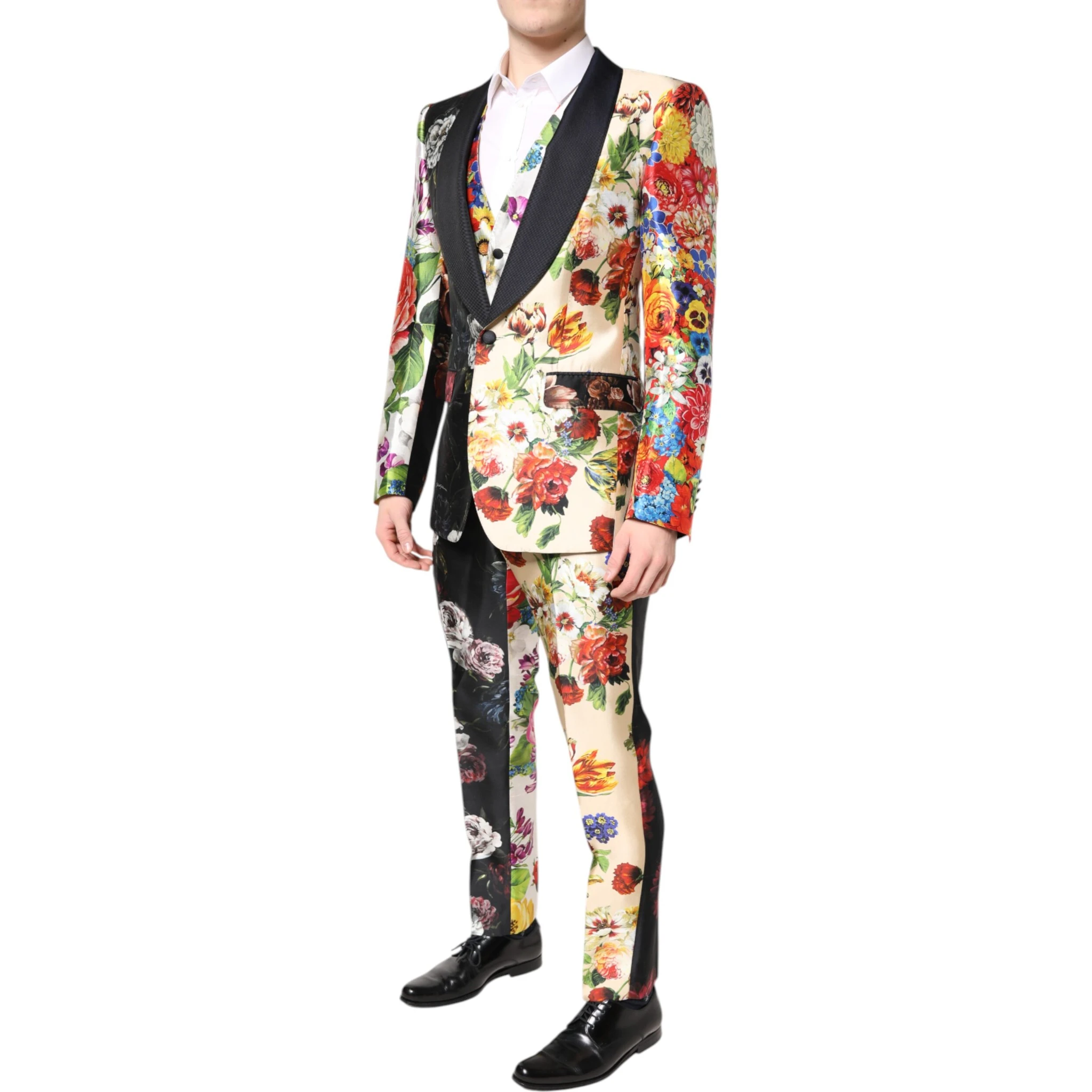 Multicolor Floral SICILIA Silk 3 Piece Suit