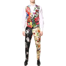 Multicolor Floral SICILIA Silk 3 Piece Suit