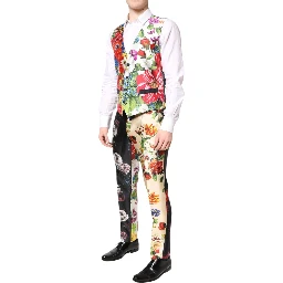 Multicolor Floral SICILIA Silk 3 Piece Suit