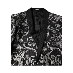 Black Gray MARTINI Jacquard Men 3 Piece Suit