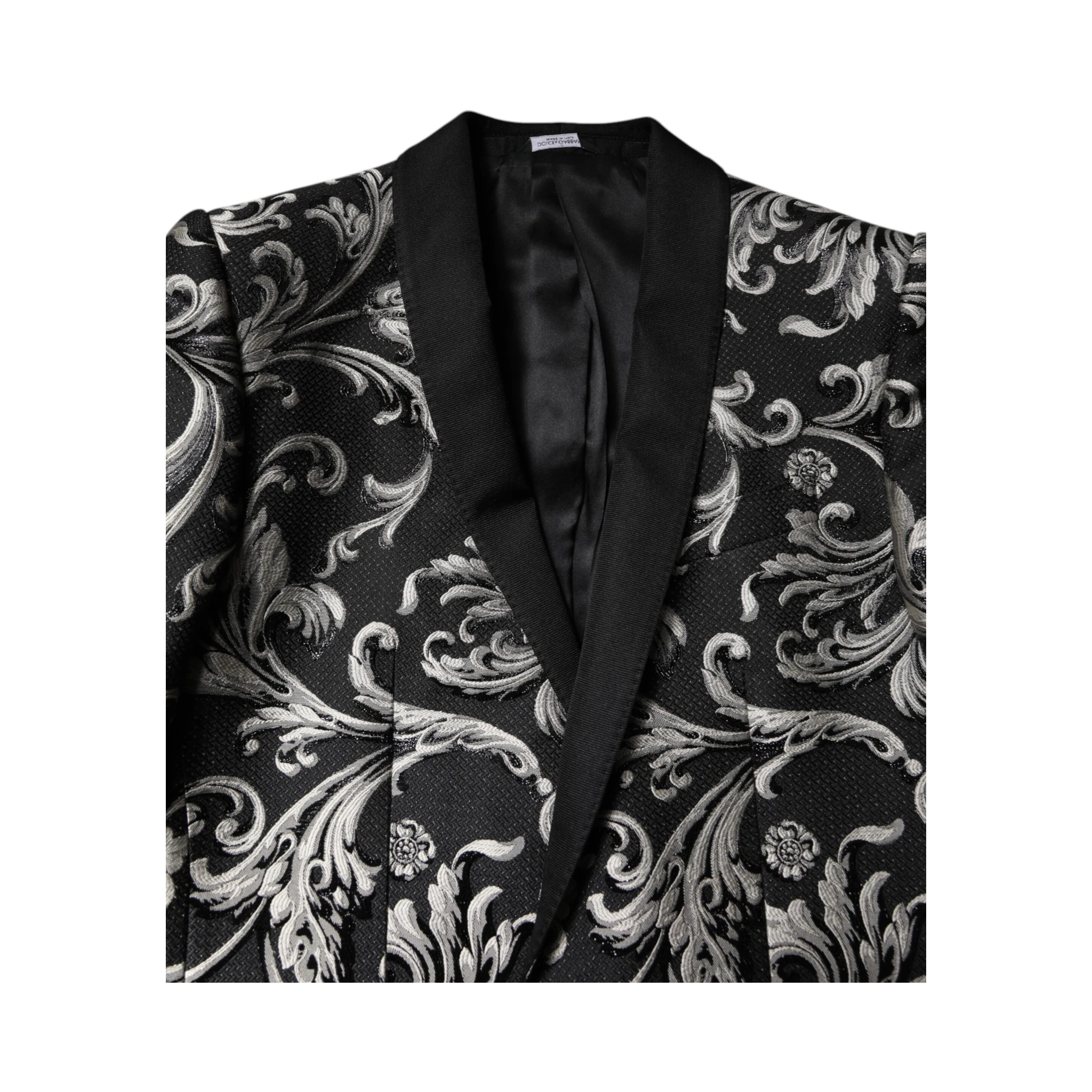 Black Gray MARTINI Jacquard Men 3 Piece Suit