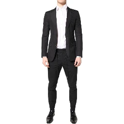 Black Cotton TAORMINA Formal 2 Piece Suit