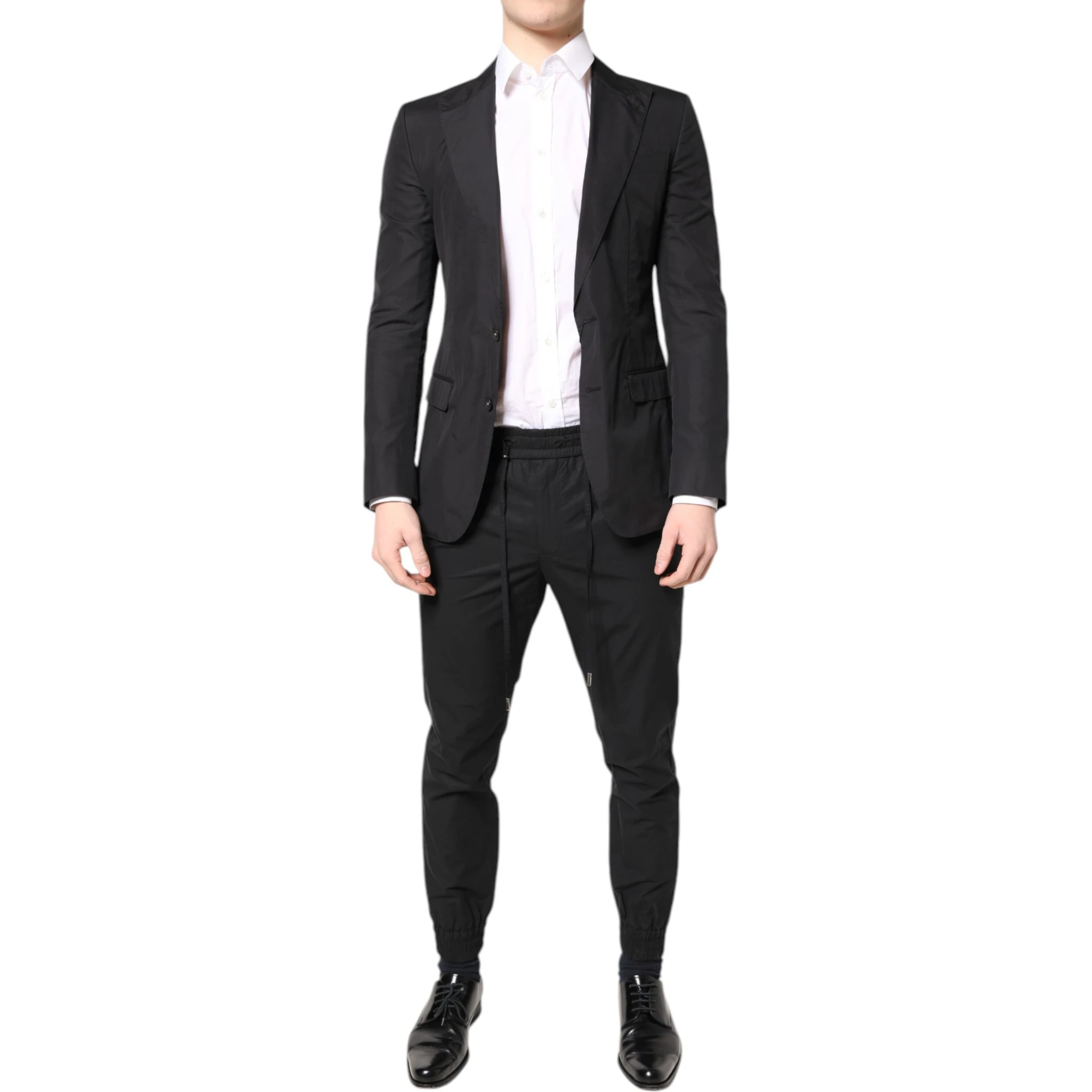 Black Cotton TAORMINA Formal 2 Piece Suit