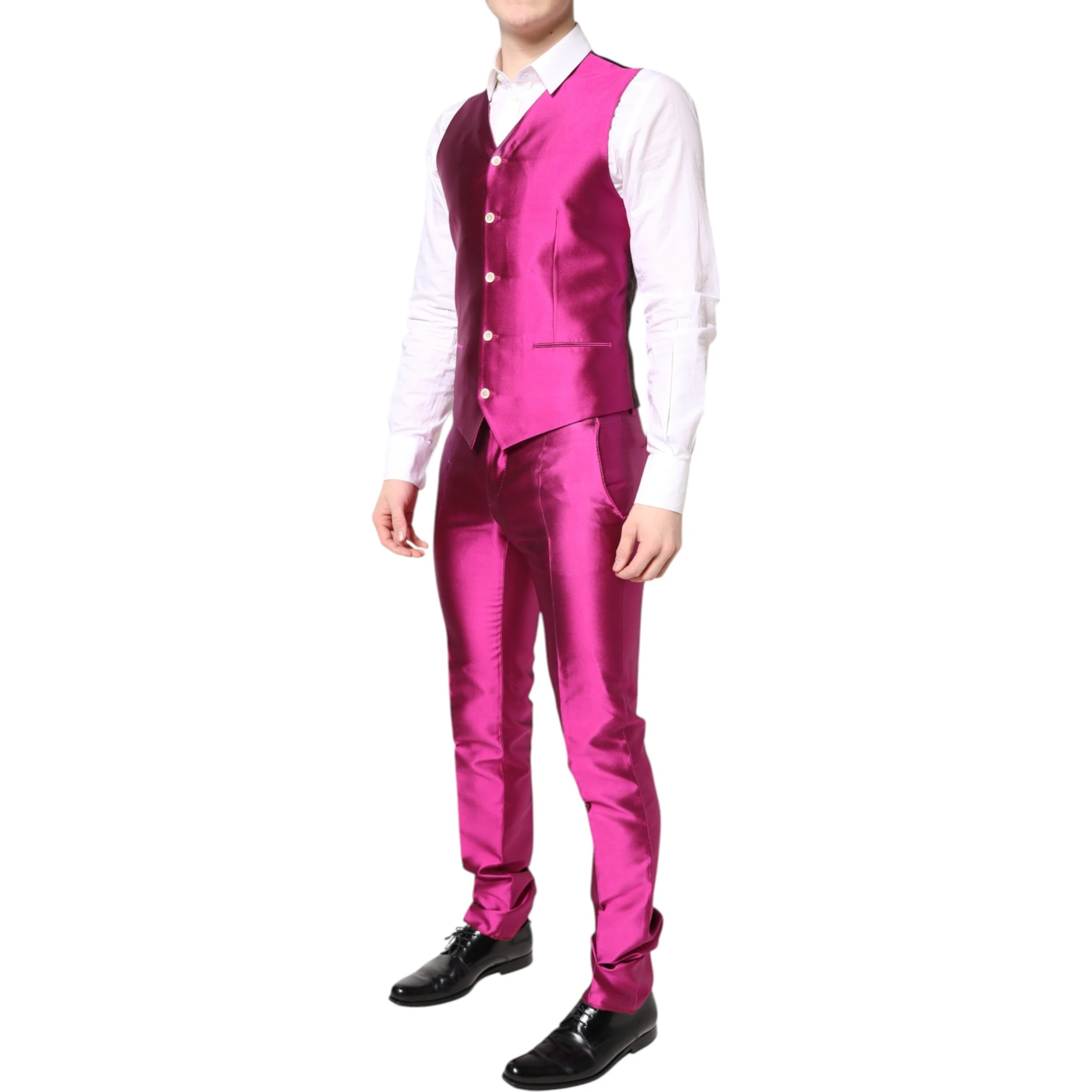 Pink SICILIA Double Breasted 3 Piece Suit