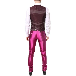 Pink SICILIA Double Breasted 3 Piece Suit