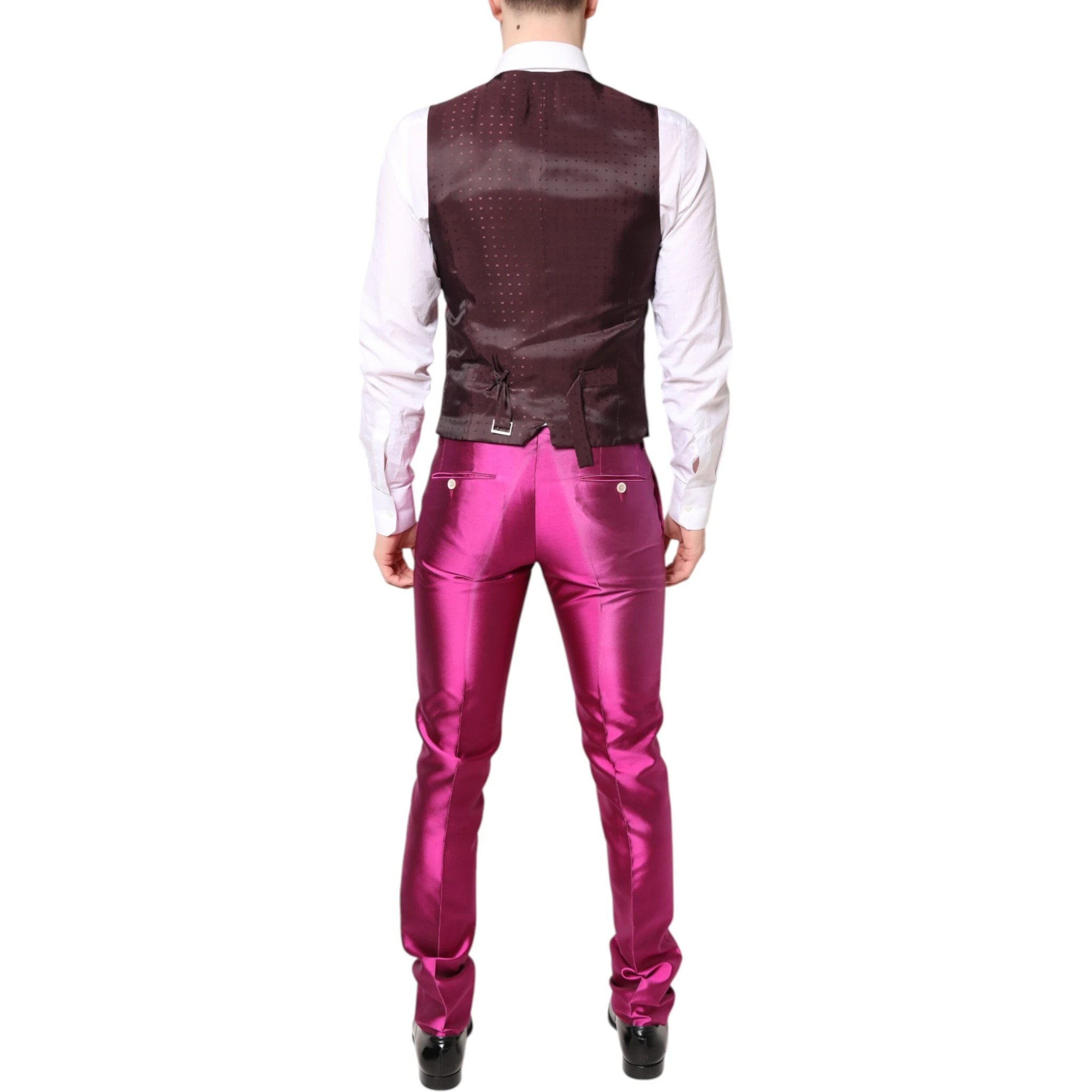Pink SICILIA Double Breasted 3 Piece Suit