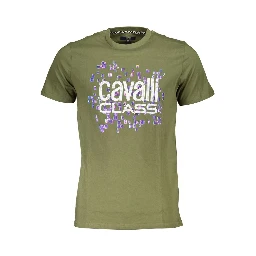 Green Cotton Men T-Shirt