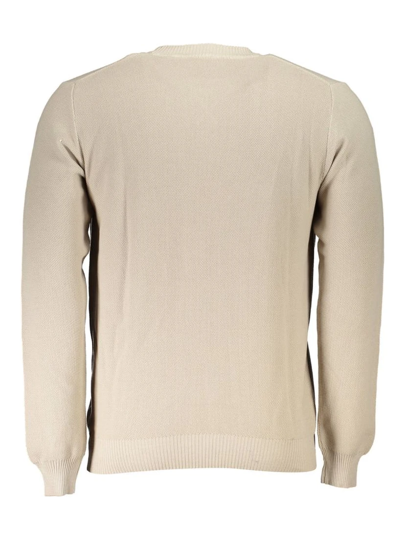 Beige Cotton Men Sweater In Neutral