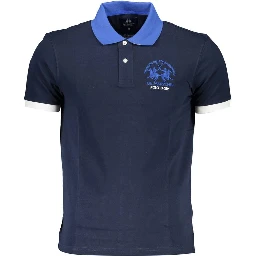 Blue Cotton Mens Polo Shirt