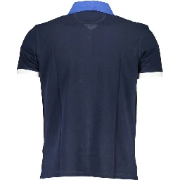Blue Cotton Mens Polo Shirt