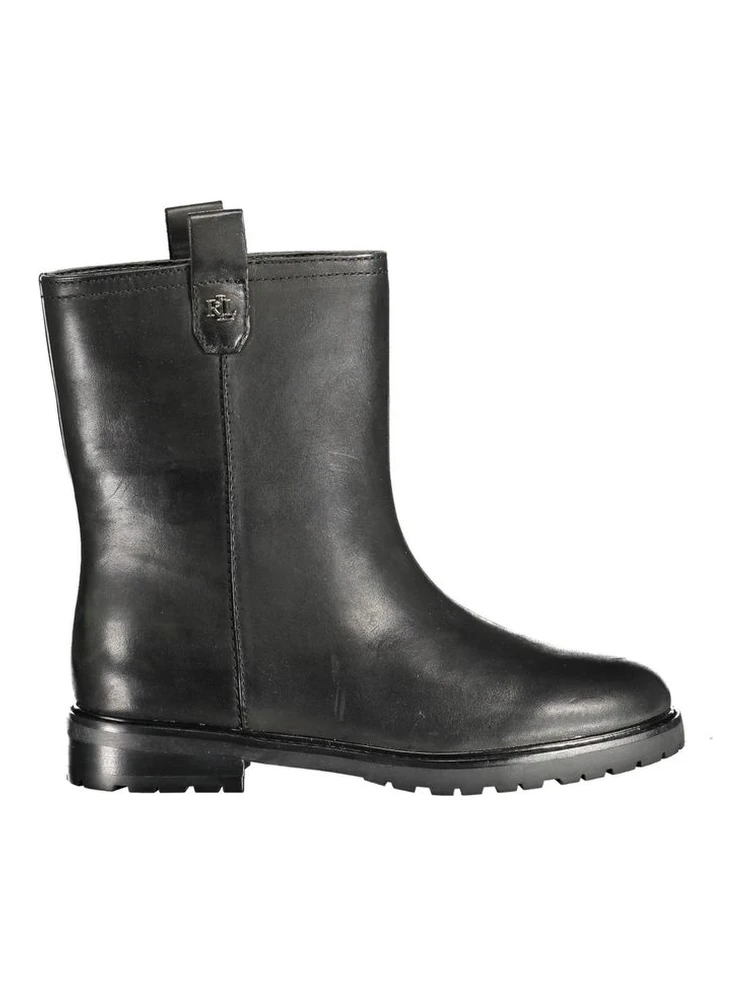 Black Leather Women Boot