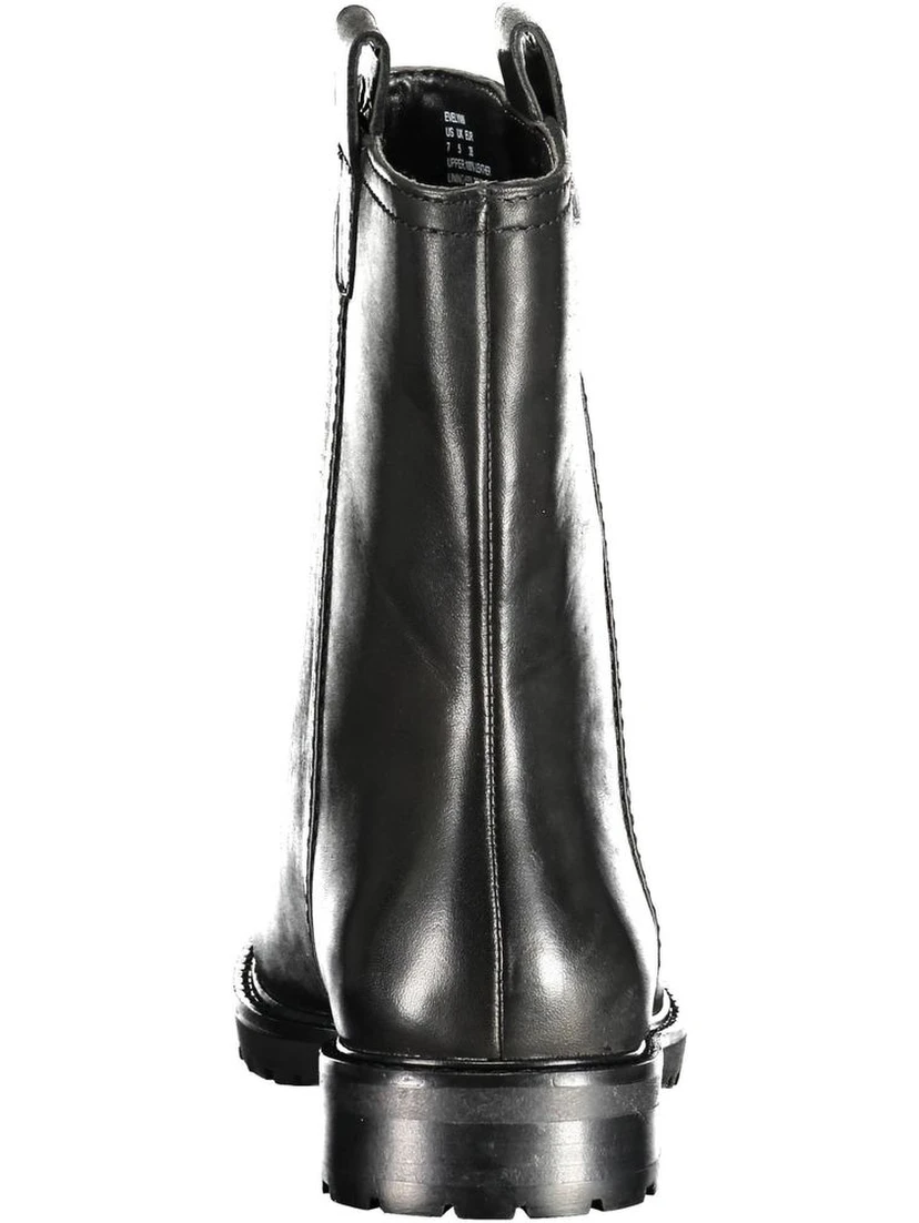 Black Leather Women Boot