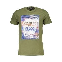 Green Cotton Men T-Shirt
