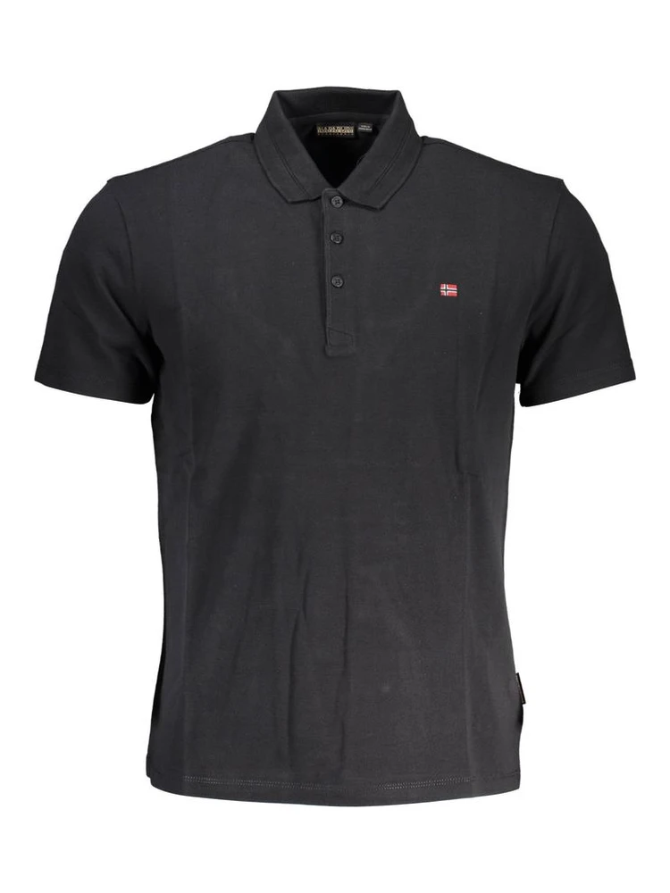 Black Cotton Men Polo Shirt