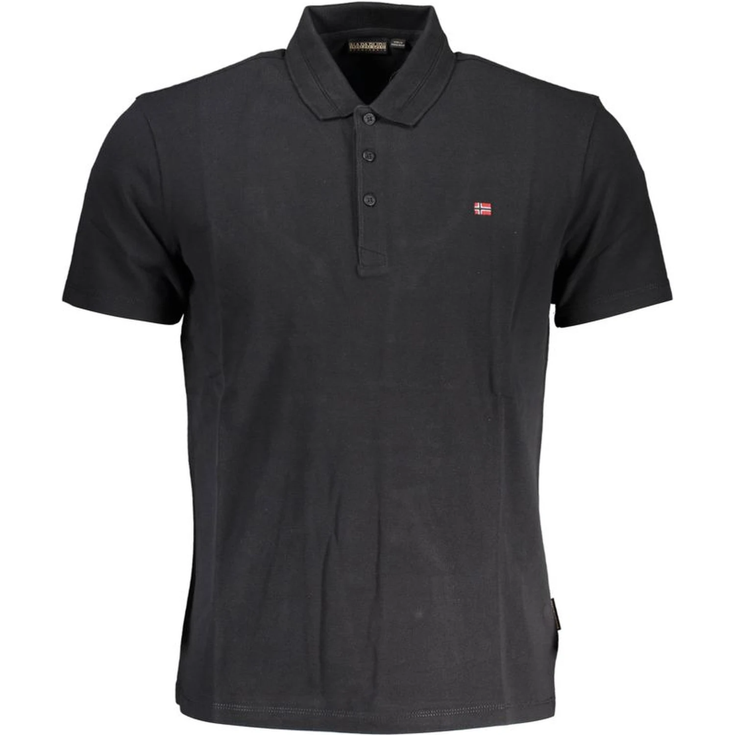 Black Cotton Men Polo Shirt