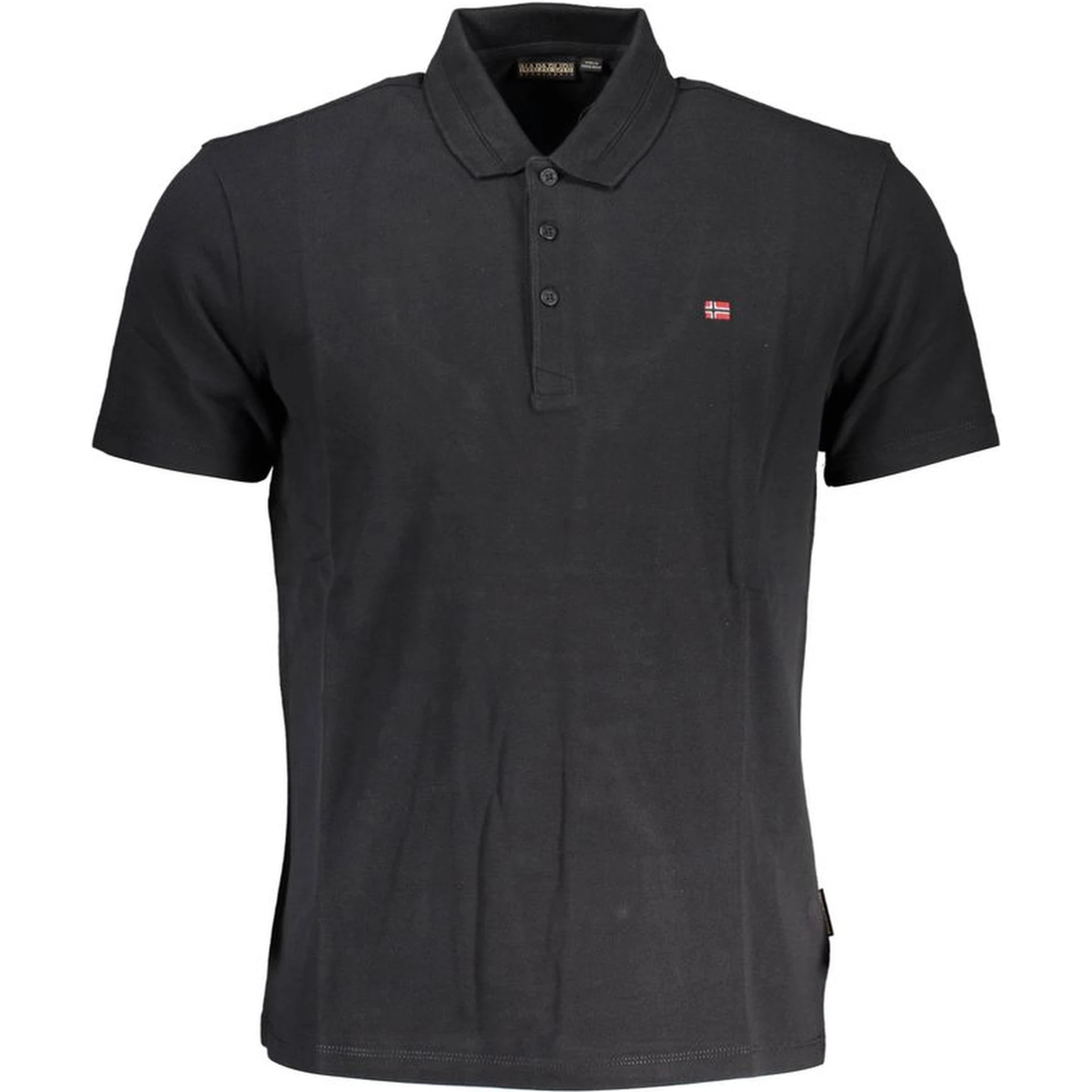 Black Cotton Men Polo Shirt