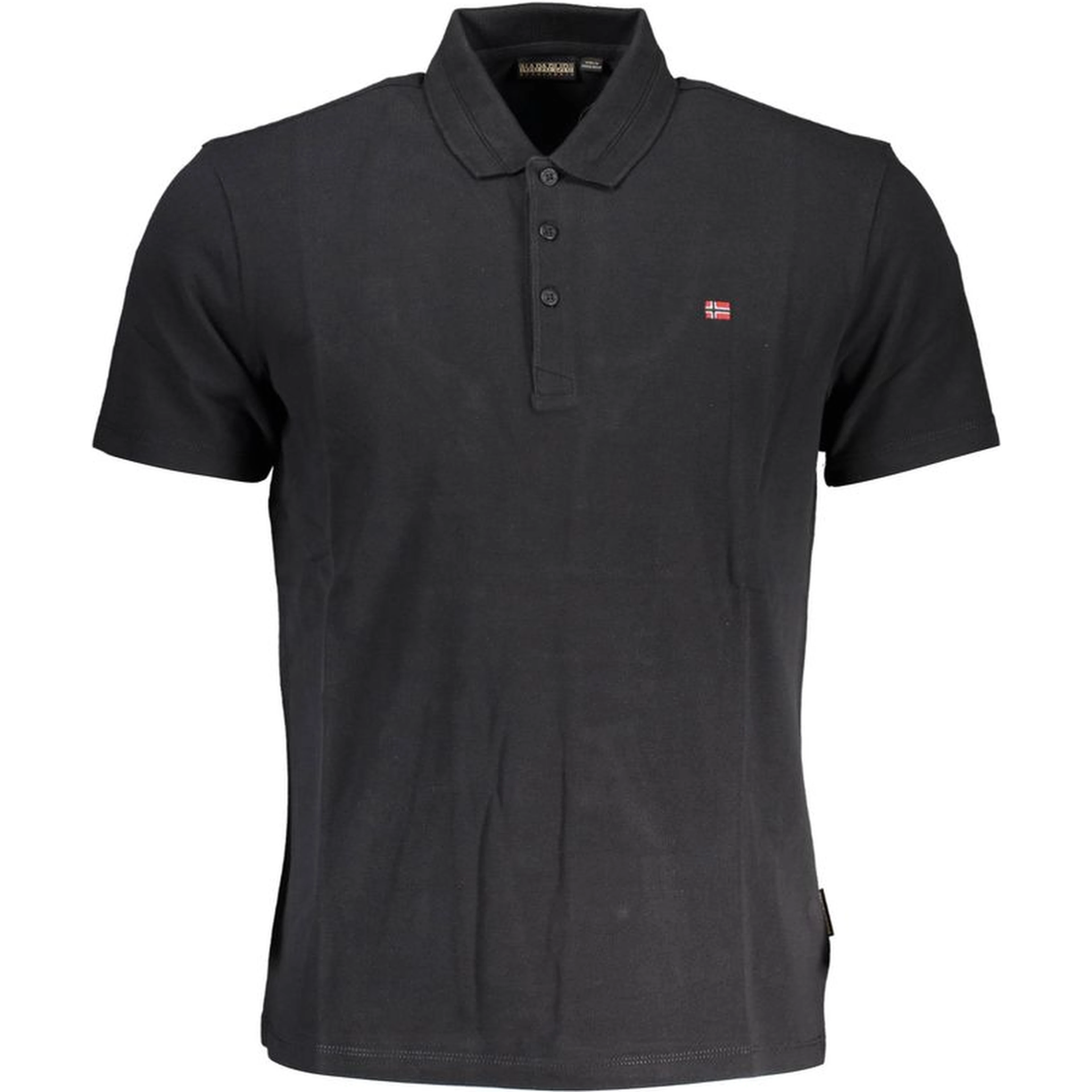 Black Cotton Men Polo Shirt
