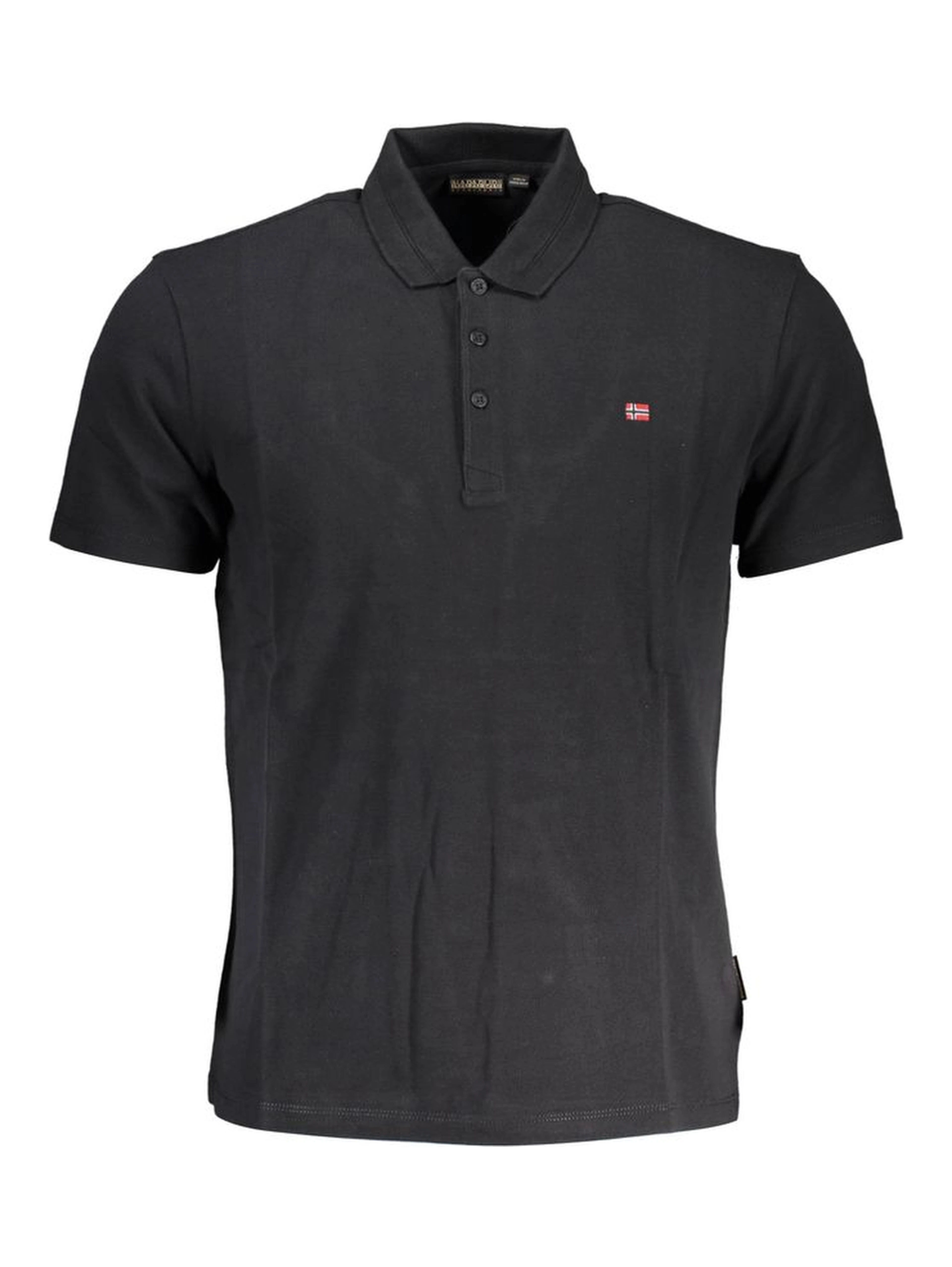 Black Cotton Men Polo Shirt