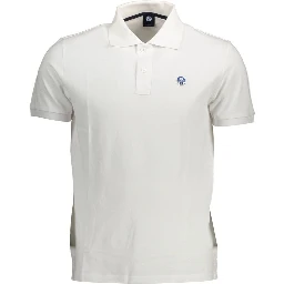 White Cotton Men Polo Shirt