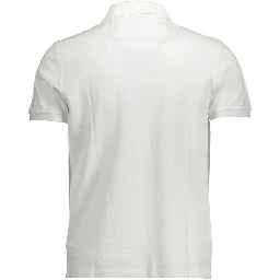 White Cotton Men Polo Shirt