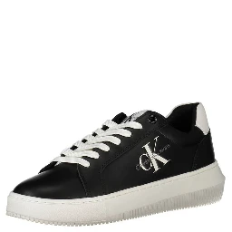 Logo-print Leather Sneakers In Black