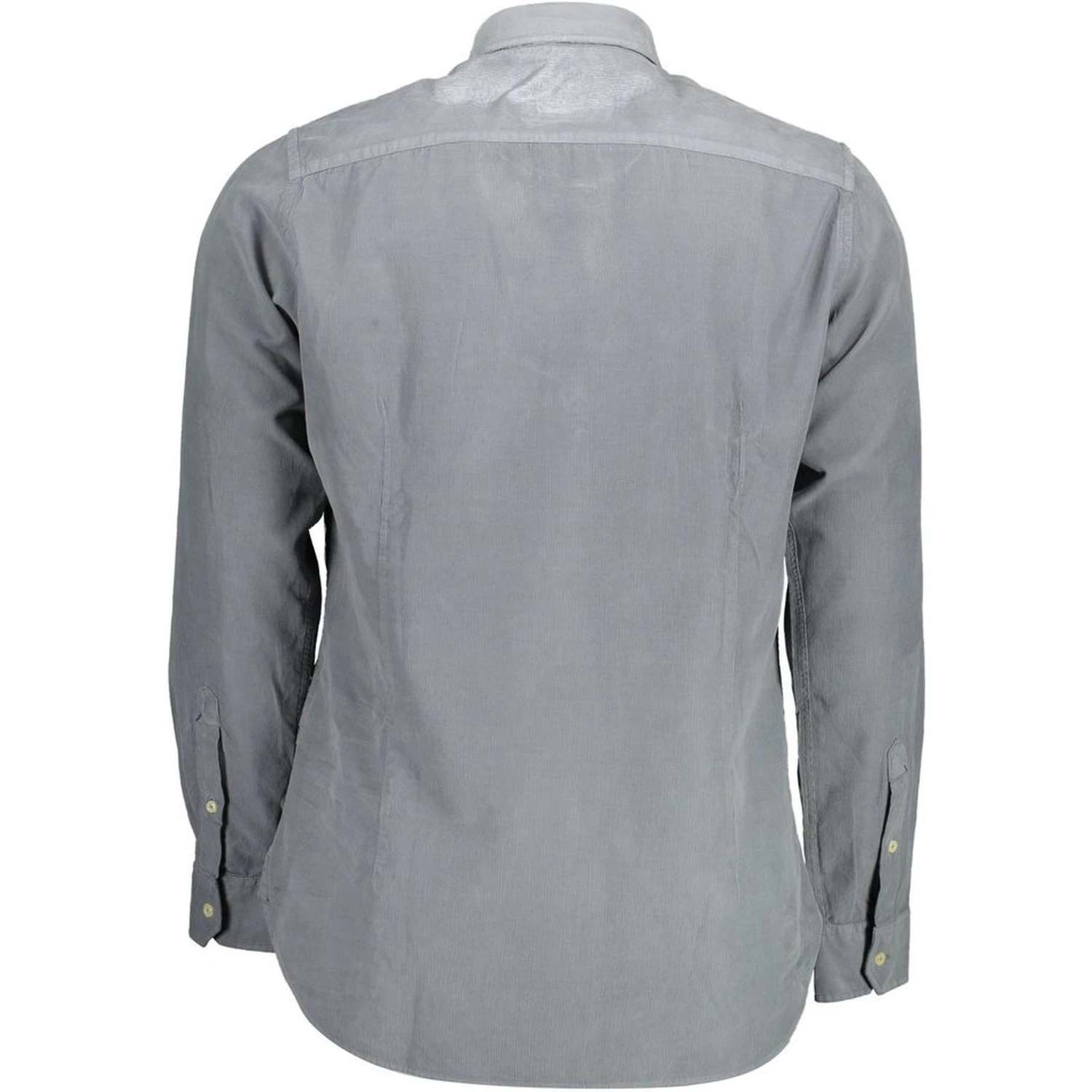 Long-sleeve cotton men's shirt in a grey color